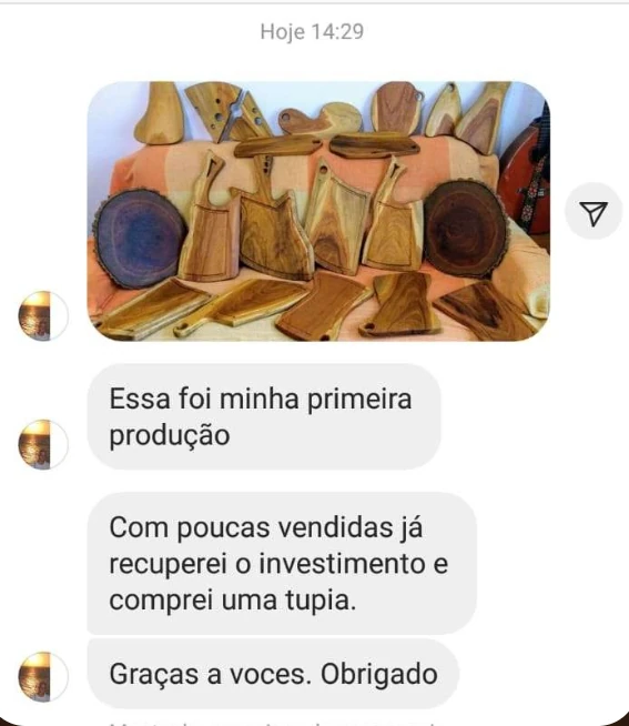 Depoimento de aluno sobre sua primeira produção e recuperação do investimento